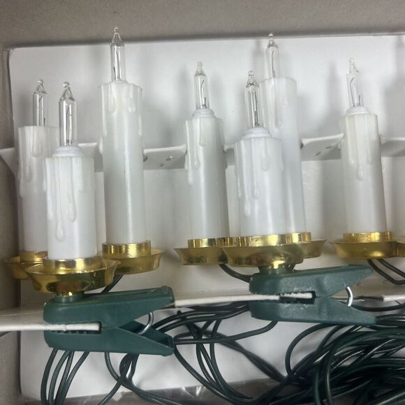 Vintage Holiday Time 15 Light Triple Cluster Candle Set. Clip On - Picture 3 of 7